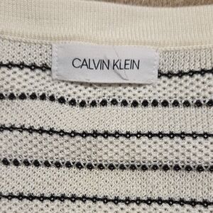 Calvin Klein Black and Cream/white Knit Top.